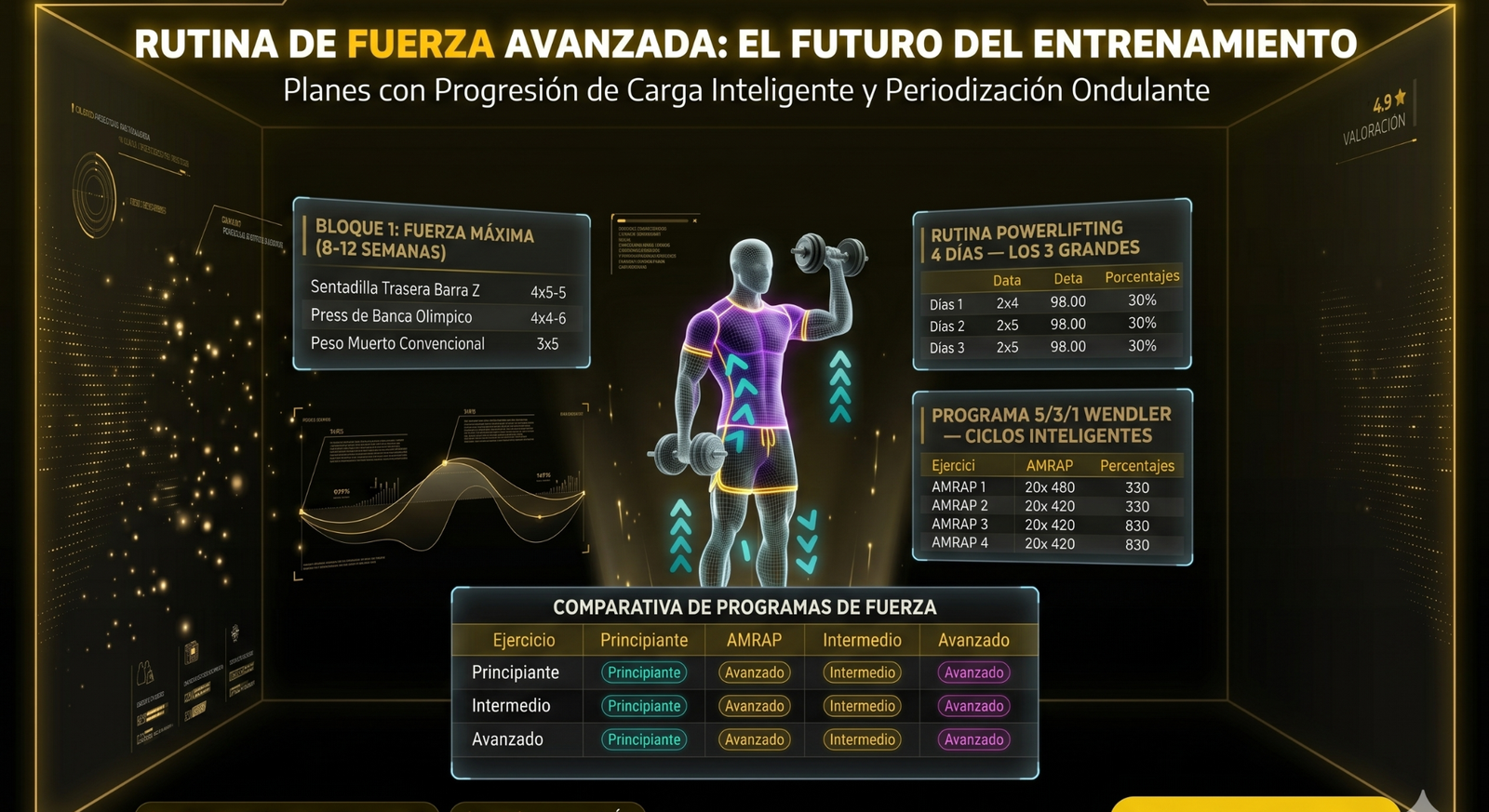 Entrenamiento de fuerza pesada en gimnasio